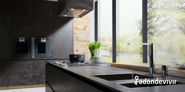 adondevivir's tweet photo. La tendencia #BlackKitchen o cocina negra viene pisando fuerte desde mediados del año pasado y se postula como una de las modas del 2017. https://t.co/zgtTyTRFus