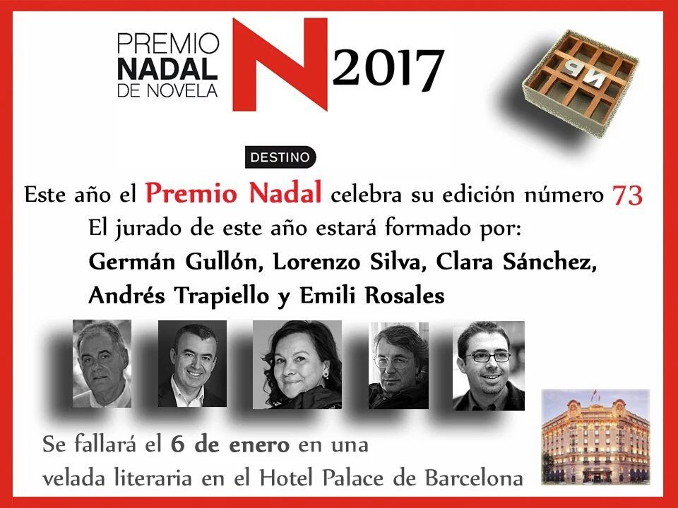 Esta noche conoceremos al nuevo #PremioNadal 2017. ¿Quién sucederá a @Victordelarbol?? ¡Qué ganas de saberlo! @EdDestino