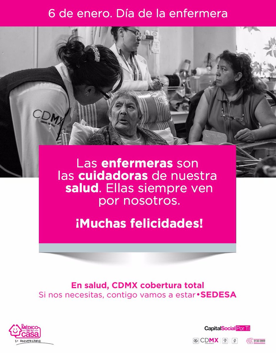 SSaludCdMx's tweet photo. #FelizDíaDeLaEnfermera y enfermero por su invaluable labor en beneficio de la #Salud y calidad de vida de los pacientes. https://t.co/cp4PCjqnRu