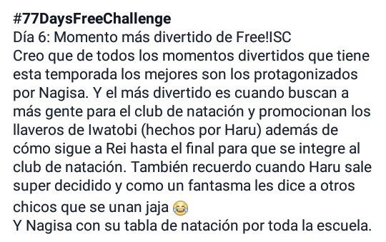 Yaoi_Fujoshi29's tweet photo. #77DaysFreeChallenge
Día 6: Momento más divertido de Free!ISC. https://t.co/plggFUw4Iq