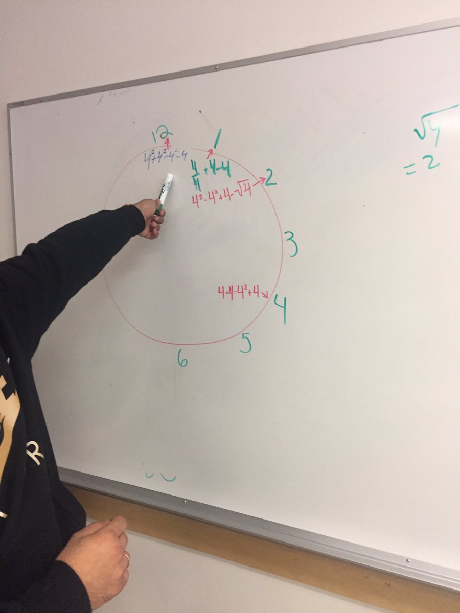 JudytaLarsen's tweet photo. Four fours #mathclock happening!
#vnps #vrg
@treverreeh @vaslona @KentHaines @fawnpnguyen @dandersod https://t.co/9lQHWyAxIT