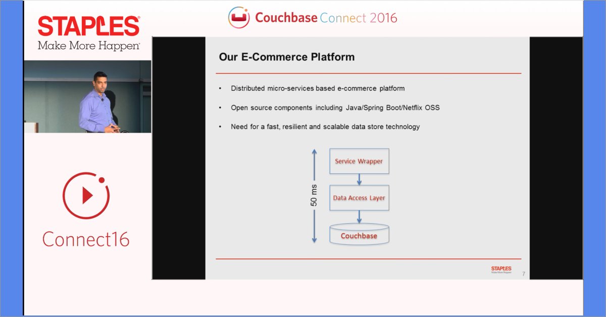 couchbase's tweet photo. #Staples #eCommerce platform relies on #Couchbase for scalability & flexibility. Watch their talk from #Connect16: https://t.co/kBKooWvfdX https://t.co/weldr5MBIT