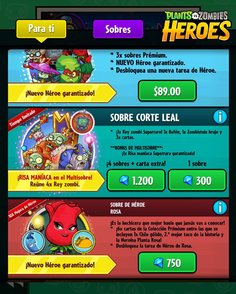 ¡Una oferta limitada digna de la realeza! Este #DíaDeReyes aprovecha y obtén el sobre de la Corte Leal 👑 #PvZHeroes