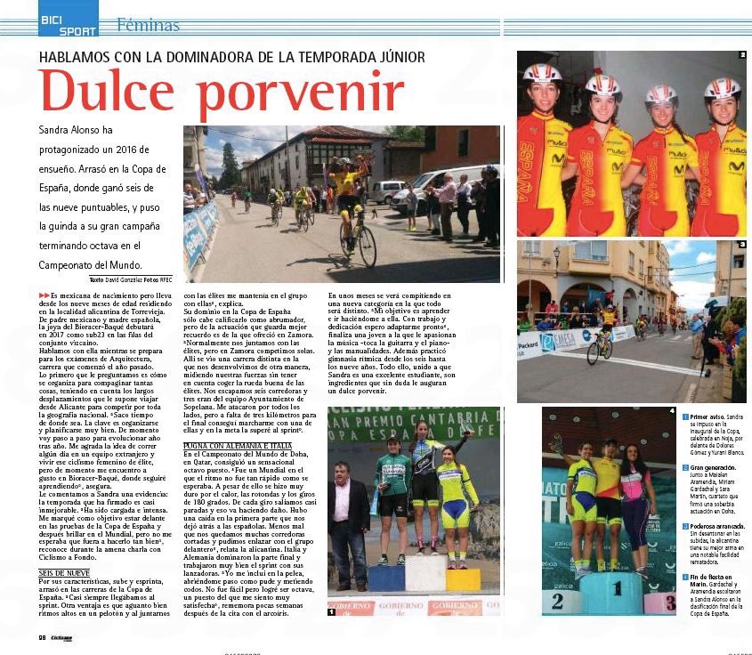 JuanFranAndreu's tweet photo. Sandra Alonso en el @Ciclismoafondo_ de Diciembre, tras una temporada increíble.Lo mejor esta por venir. #humildad #trabajo #constancia https://t.co/l1QAc1jHNl