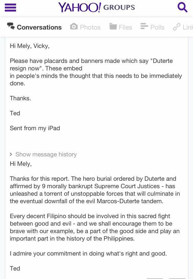 shay_patino's tweet photo. More on Yahoo #LeniLeaks
Ted Laguatan (Columnist,INQ) his exchange of Emails calling 4 P.Duterte Ouster @indaysara https://t.co/0mHJlGAsZg