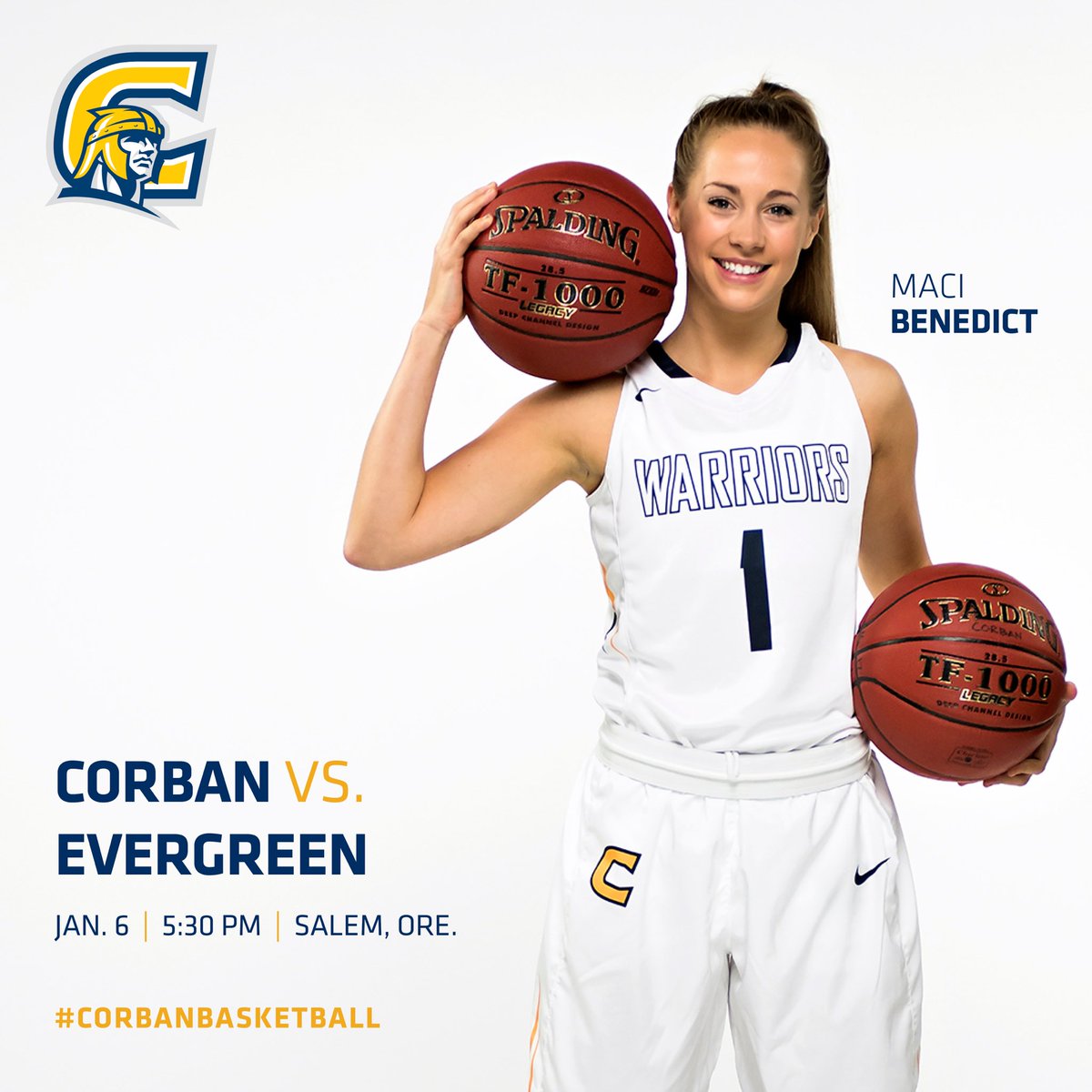 CorbanAthletics's tweet photo. First GAMEDAY of 2017 📆 🏀👊! @CorbanWBXB ready to go against Evergreen tonight at 5:30pm - BE THERE!! #WeAreCorban #CorbanBasketball https://t.co/u3z6GzwnhN