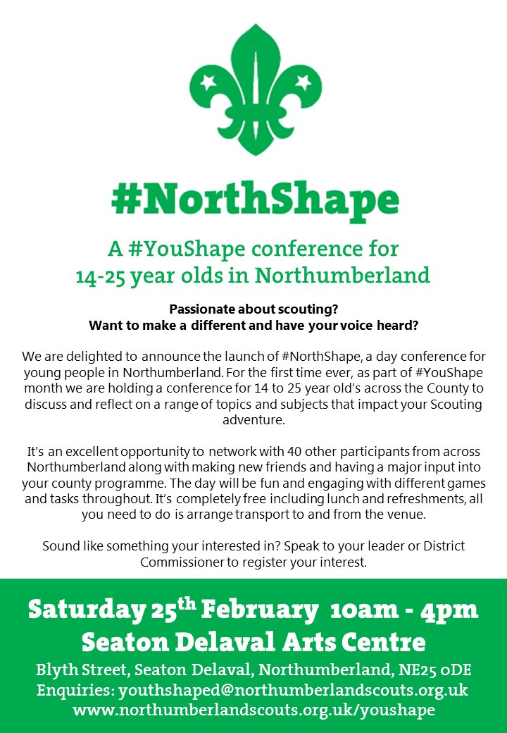 stubennett04's tweet image. Delighted to launch #NorthShape today! A brilliant event for young people 14-25 to shape their Scouting adventure. It's going to be great!