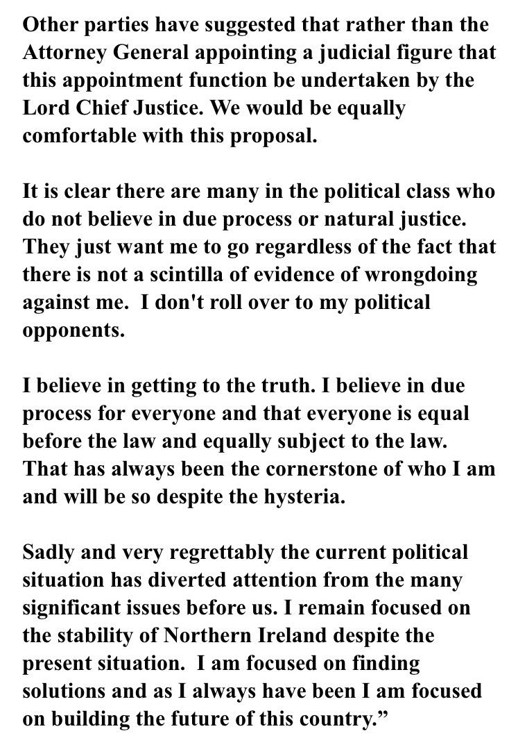 ArleneFosterUK's tweet photo. Statement from First Minister Arlene Foster MLA: https://t.co/5QfDv0UZ4e