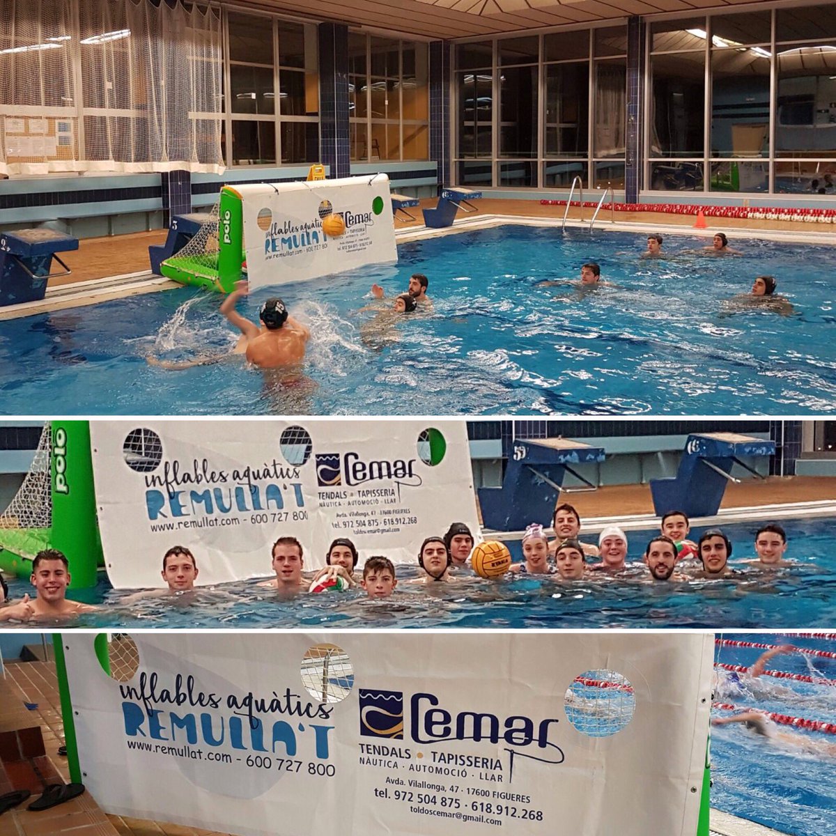Remulla_t's tweet photo. Ahir vàrem estar a la piscina del @CNWSestao (País Basc), on els seus jugadors varen gaudir de les porteries de wp i la lona de punteria! https://t.co/Byr0LcPAxX