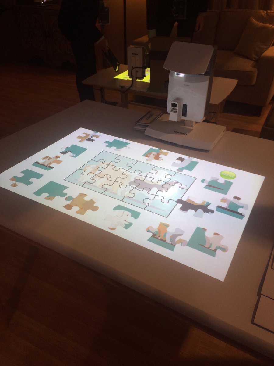 CASIO_at_CES's tweet photo. At our Projector area, we are testing innovative concept like this Compact Ultra Short Throw Projector. https://t.co/UVIBltgK6c