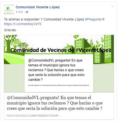 ‼️⚠️Te animas a responder ? Comunidad Vicente López #Pregunta !! 
docs.google.com/forms/d/1cD63p…
Me ayudas con RT ? 💻
Gracias 👍
