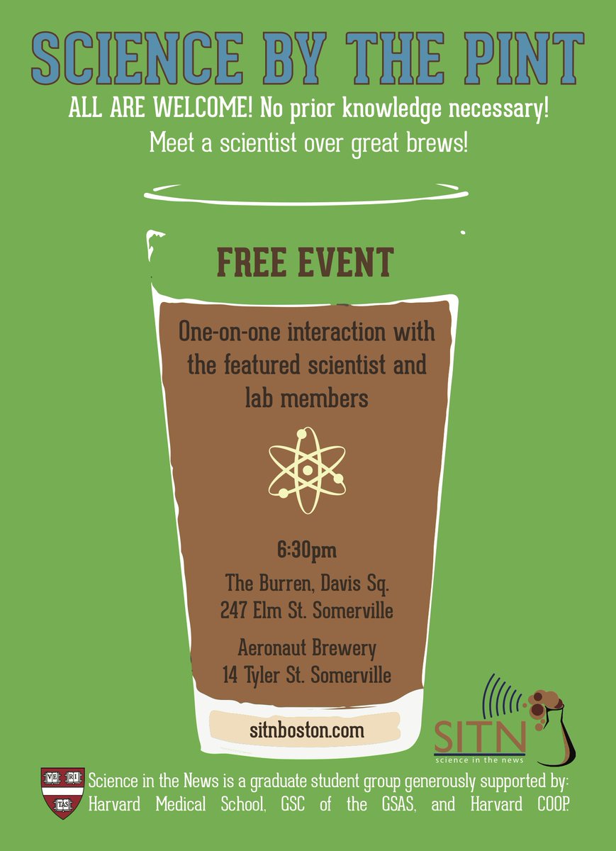 SITNBoston's tweet image. Jan 9 @ The Burren: Science by the Pint w/@statnews--The (sometimes messy) science of communicating science sitn.hms.harvard.edu/science-by-the… #scicomm