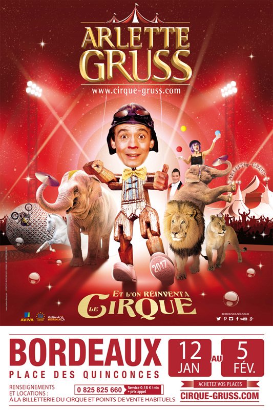 Bordeaux's tweet image. Le cirque @ArletteGruss vous offre 7x2 places lundi 23 janvier à 19h30. Suivez @Bordeaux + RT pour jouer. Résultats lundi prochain 12h.
