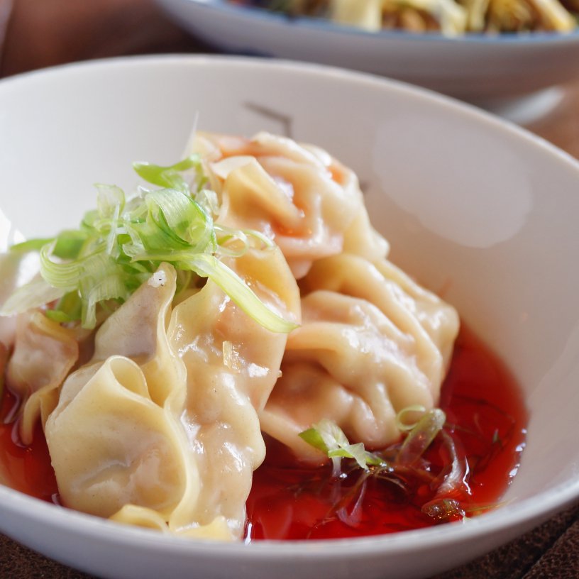 The #pork #dumplings in red oil are definitely worth venturing out for. #handmade