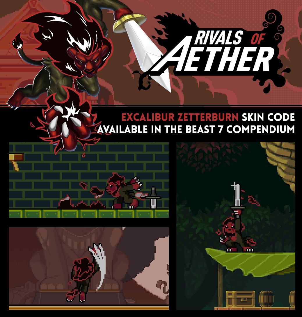 Smashgg On Twitter The Beast Shop Is Selling Excalibur Zetterburn Skin Codes For Rivals Of Aether Help Beast Complete Their Levels Smashgg On Twitter The Beast Shop Is Selling Excalibur Zetterburn Skin Codes For Rivals Of Aether Help Beast Complete Their Levels