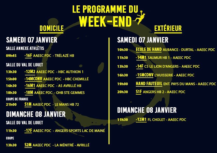 aaeec_handball's tweet photo. Reprise des matchs ce week-end ! RDV à la salle du Val de Louet pour encourager nos équipes 💪🤾♂️ #aaeechandball #handball https://t.co/lieGb0Il0s