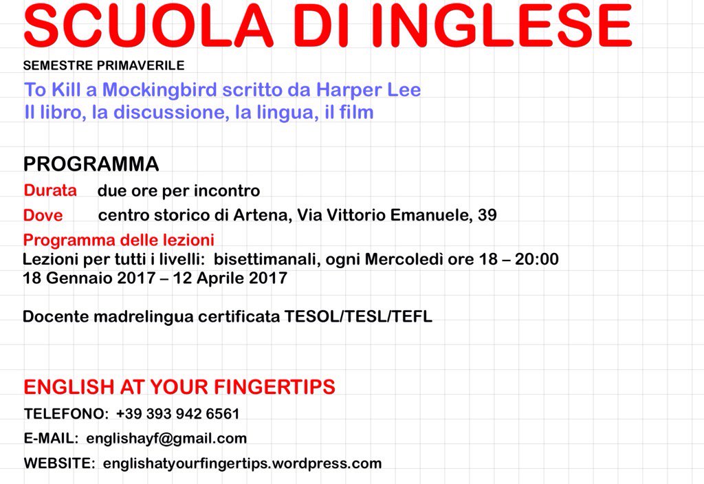 englishayf's tweet photo. To Kill a #Mockingbird by #HarperLee #inglese #artena #libro https://t.co/XcAq3V7fjt