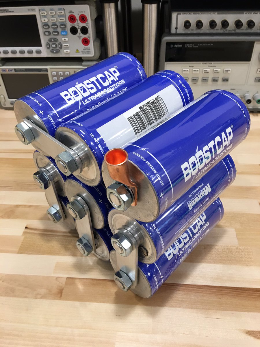 TheSignalPath's tweet image. A little preview of some craziness to be had in the future. 333 Farads at 24.3V capable of delivering &amp;gt;1000 Amps. :)