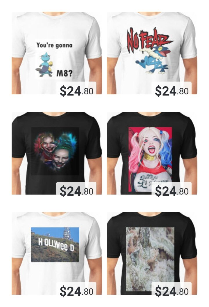Miserys_Finest's tweet image. I designed some shirts. Buy one. 

redbubble.com/people/NoFearF…
#redbubble #sales #tshirts #shirts #pokemon #joker #HarleyQuinn #weed #Hollyweed