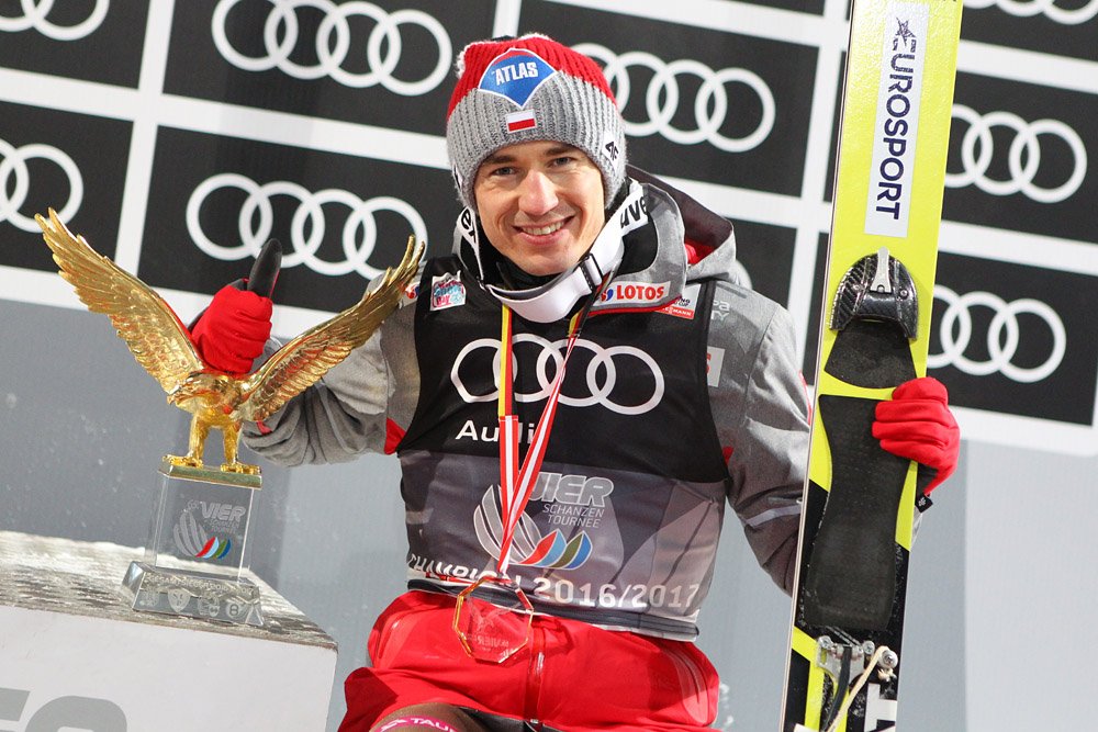FISskijumping's tweet photo. Congratulations Kamil Stoch! This Golden Eagle is very well deserved! Hats off to the new #4hills champion!
#skijumping #FISskijumping https://t.co/b5EaVOwuZL