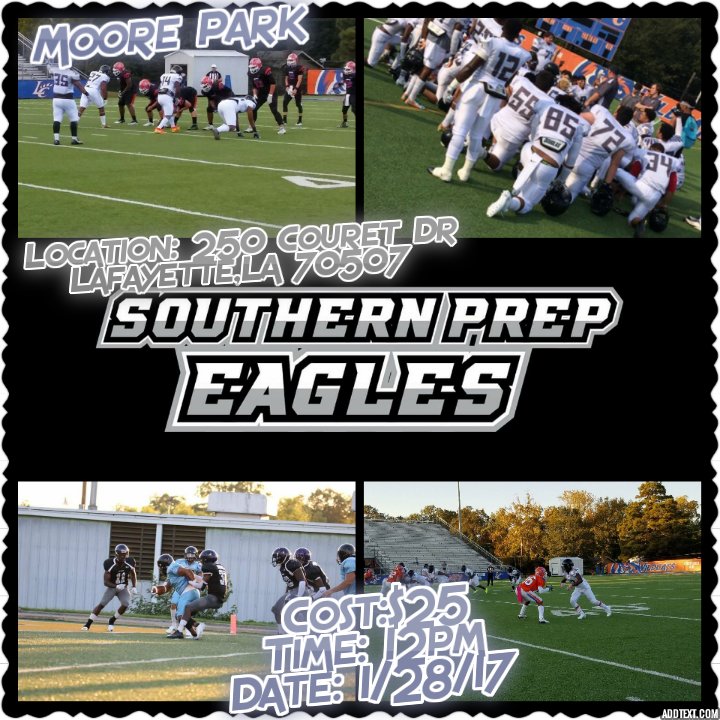 EaglesPrep's tweet photo. Who is Ready to Fly??? Come Showcase your talents C/o 17 athletes #Flight337 #Southern Prep Eagles Football @coachhutch23 @coach_andrus https://t.co/CnIzDoDQZK