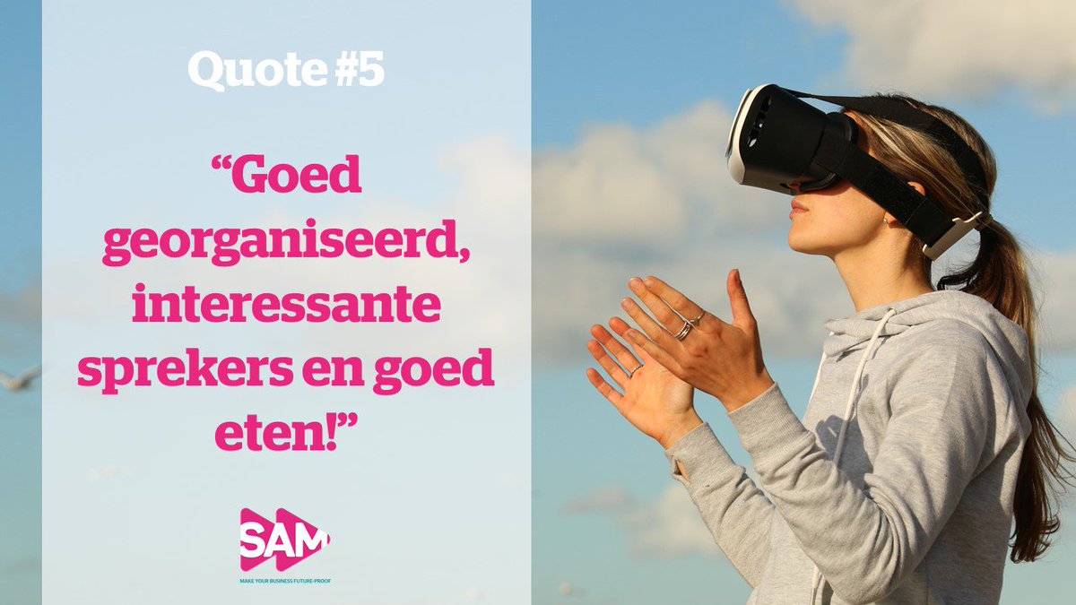 SAMevent's tweet photo. De laatste #SAMevent quote alweer! Wij hopen alle ervaringen van vorig jaar te overtreffen! Ben jij er ook bij volgende week? #marketing2017 https://t.co/ZyuYjmLG1Q