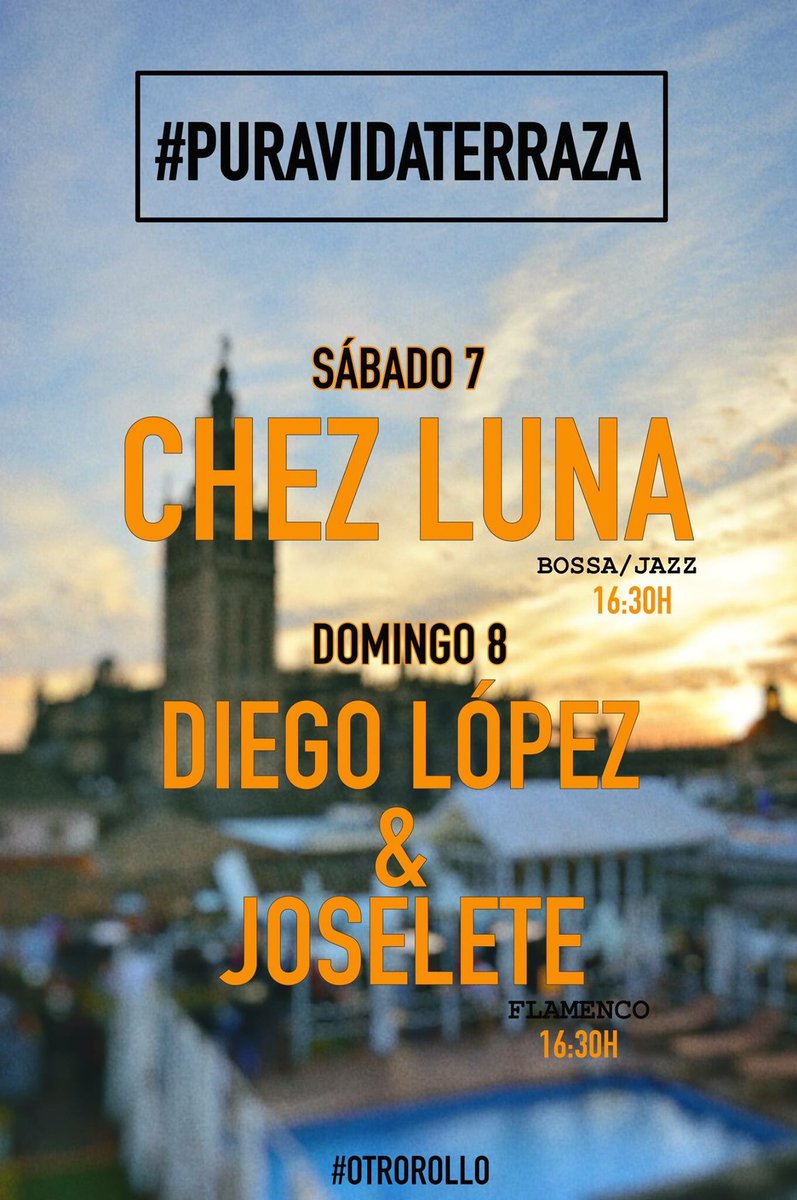 Mañana 7 enero a las 16.30, <a href="/ChezLunaOficial/">Chez Luna</a> en <a href="/puravidaterraza/">Pura Vida Terraza</a> Segovia,6, #Sevilla