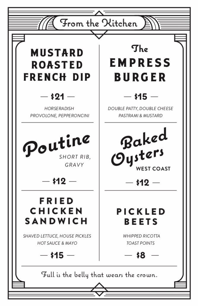 EmpressTavern's tweet photo. It's Friday! We're celebrating with all new cocktails and additions to our bar menu. 🍻🍹#happyhour3-6 https://t.co/AGj6ZEFQez