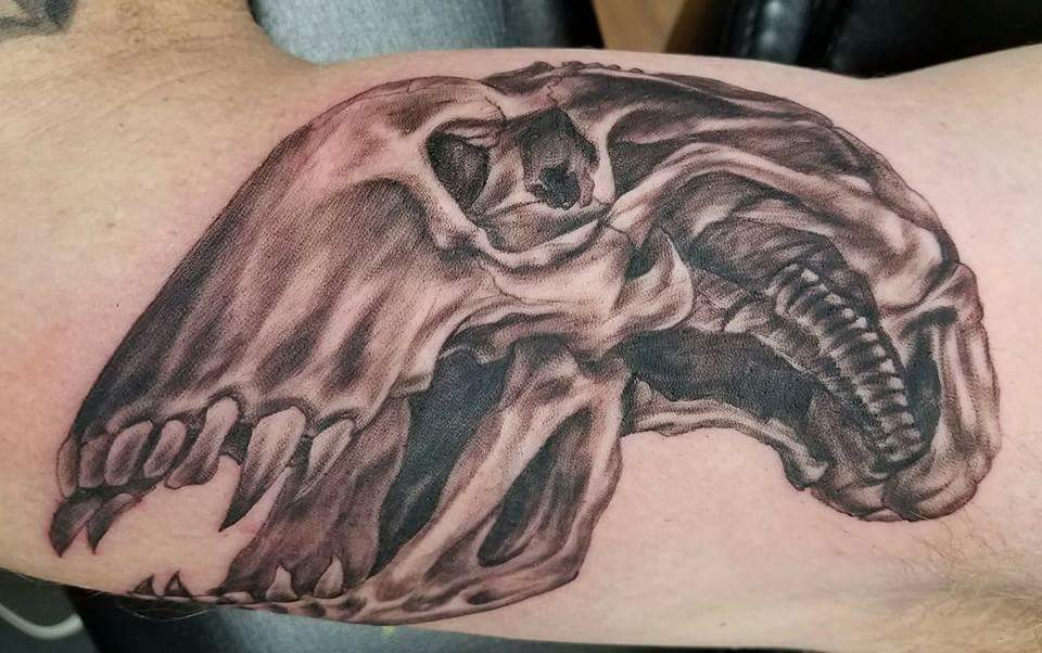 Electric Ink On Twitter Awesome Alienskull By Freddy Payne