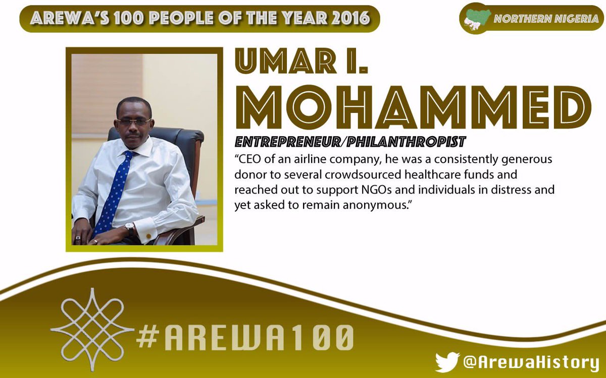 ArewaHistory's tweet photo. Umar I. Mohammed (Entrepreneur/Philanthropist): Donor to several crowdsourced healthcare funds, supported NGOs and individuals. #Arewa100 https://t.co/NF3sgW0W1I