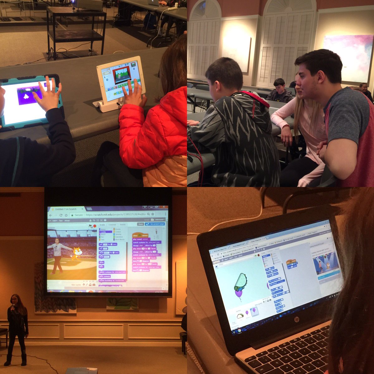 m_goldspiel's tweet image. @bryantlibrary HS Code Club teaching the younger Roslyn kids Scratch. #WeAreRoslyn #inspired #FridayNightCoding @jlopezRoslyn