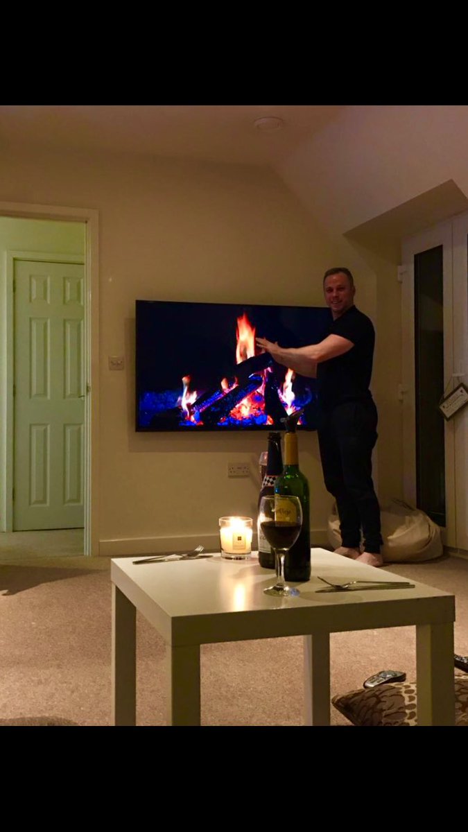 My new fire place 📺 🔥😂