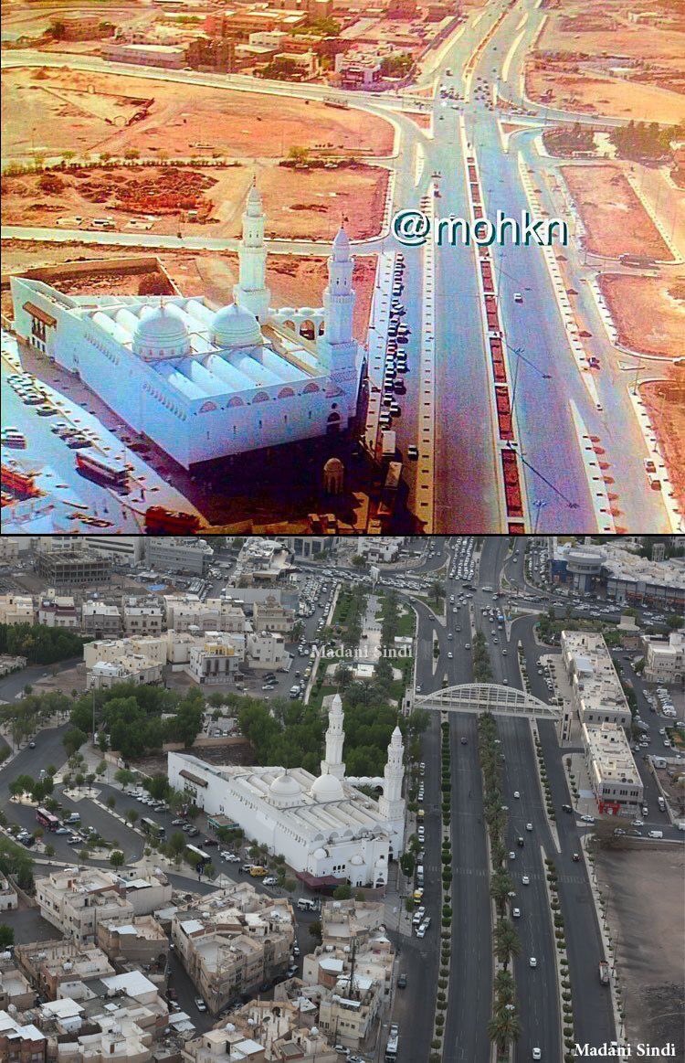 Ask_pfm's tweet photo. صورة جوية بين الماضي والحاضر 
هي #المدينة_المنورة تضل جميلة في كل تفاصيلها https://t.co/30VOLMp9bT