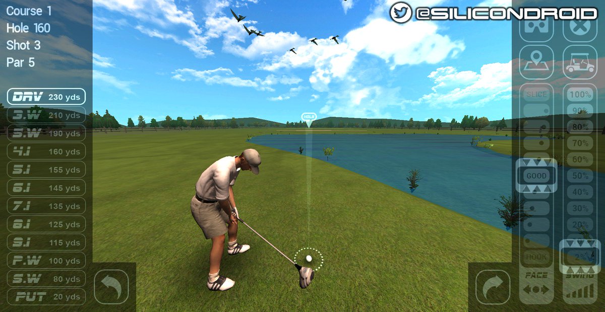SiliconDroid's tweet photo. Hybrid controls, touch screen or gaze controlled VR. #SiliconDroid #ShiVa3D #AndroidVR #VirtualGolf https://t.co/aKTWpBV2zj