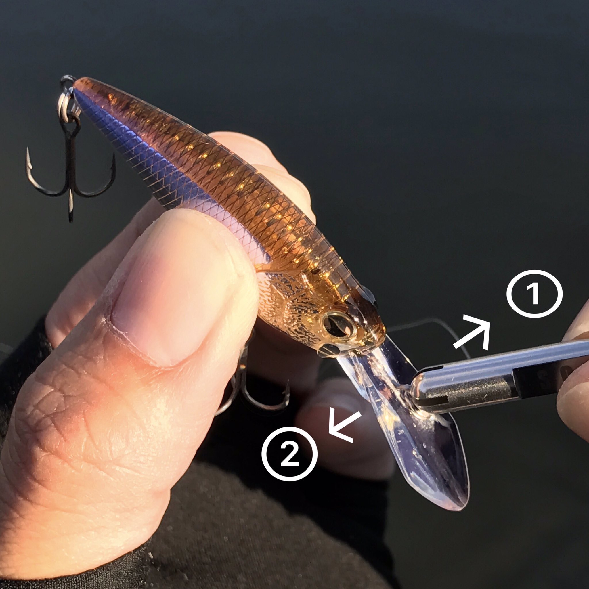 岡友成 Ar Twitter シャッドプラグ等のリップ付きルアー使用時に欠かせないトゥルーチューン リーリング時に自分から見て左に傾いて泳ぐ場合には に 右に傾いて泳ぐ場合は の方向にアイを調整して下さいね 微調整が出来るアイチューナーがオススメ T