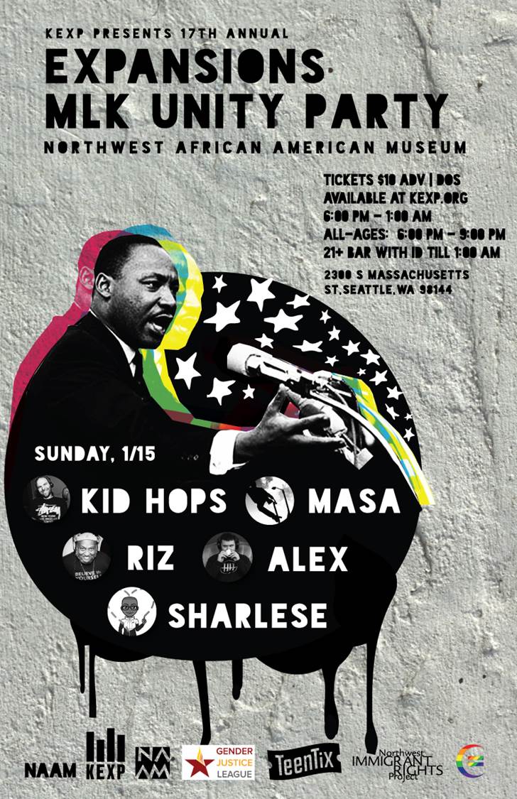 naamnw's tweet photo. Have you gotten your tickets to the best MLK b-day unity party? @kexp 's Expansions, Jan 15 @ NAAM https://t.co/q0ZGiZ9pKi https://t.co/7EOUAJTeGp