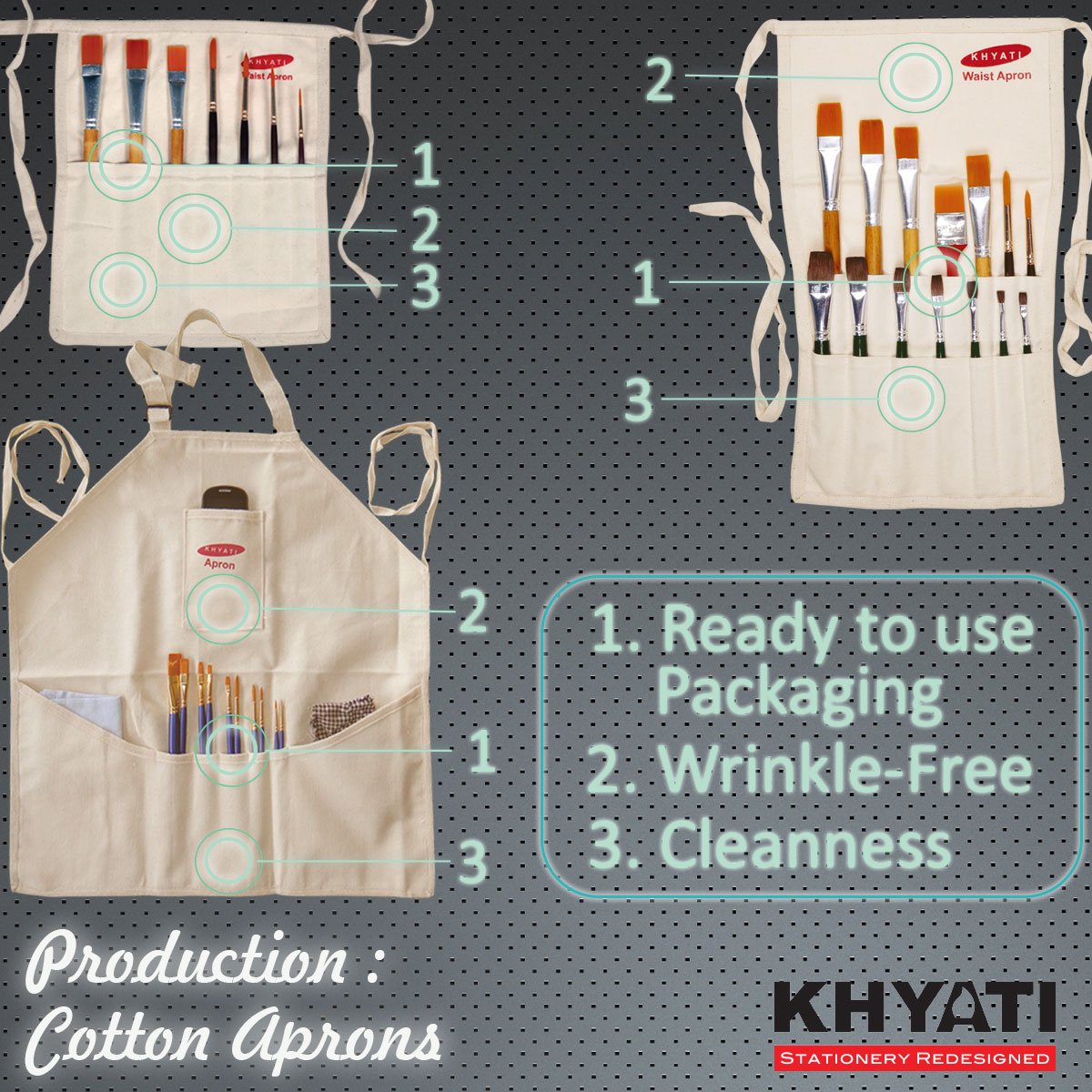 We are taking care of each Cotton Apron : its cleanness, wrinkle-free and ready to use packaging.

#KhyatiIndia #CottonApron #Production