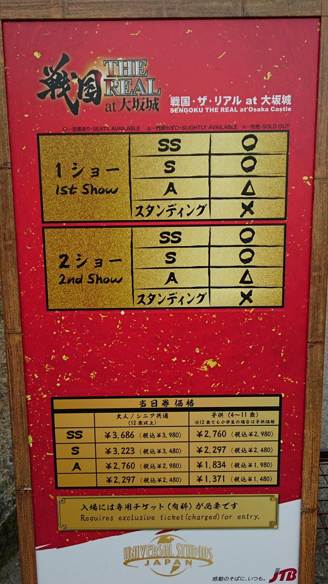 当日 券 ユニバ