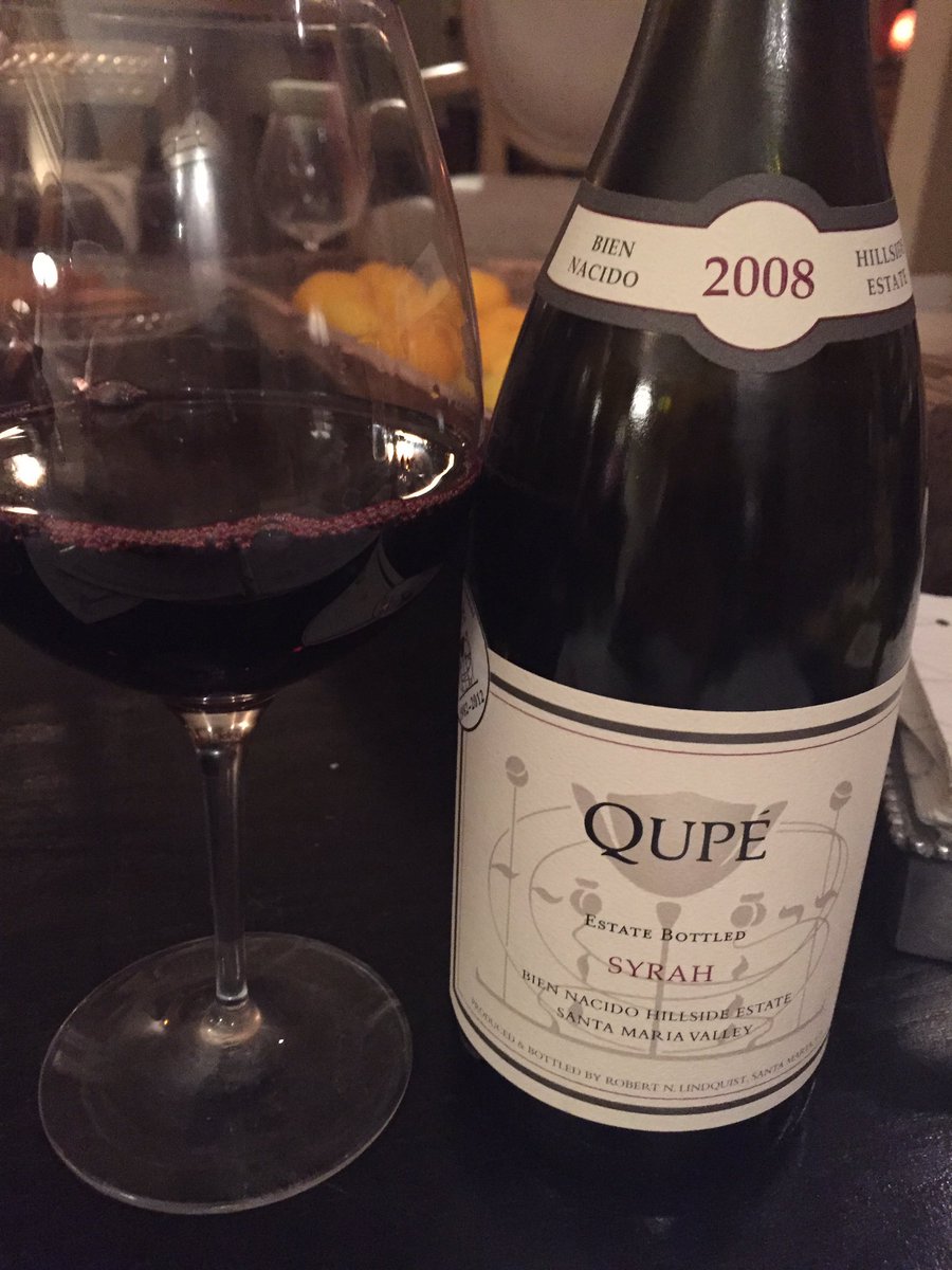 Cheers to #FF with a special @Qupewines '08 Syrah @BienNacido Vineyard. Fruity & delicious. #FridayFeeling #gratitude for the #twitterlove