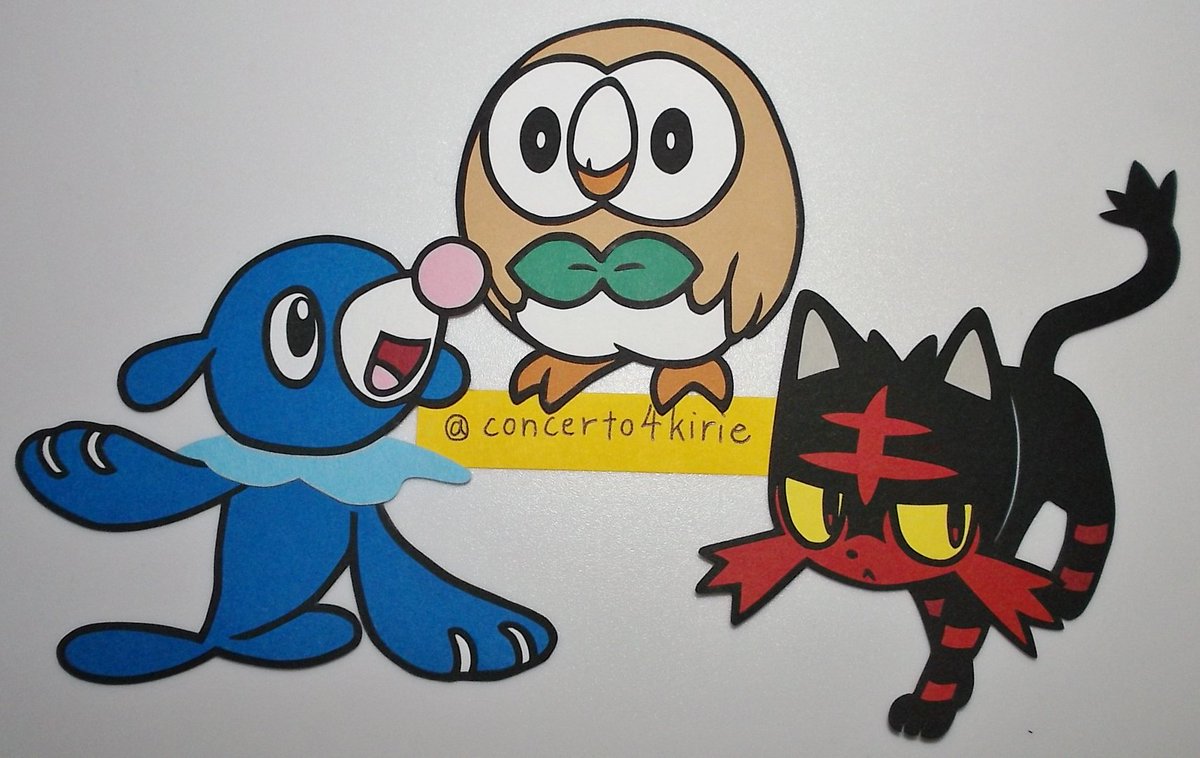 こんちぇると 3 15 時の流れに身をまかせ展 ポケモンの切り絵つくりました やっぱりまずはこの3体 かたちになると やっぱり可愛い サンムーン楽しいですよね モクロー ニャビー アシマリ ポケットモンスターサンムーン 切り絵