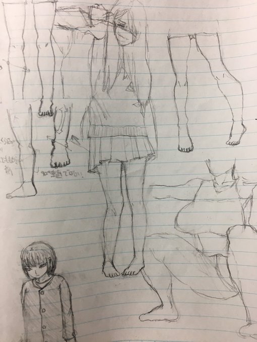 9割模写、足の指はこの大きさで鉛筆だと潰れる運命にあるのか 