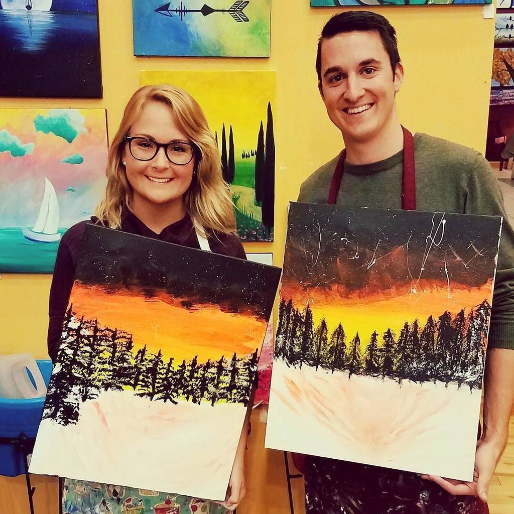 Michael_Keller3's tweet photo. Had a fun time attempting to paint a forest,  but more fun drinking wine with you! #painting #wine #wetried #blono … https://t.co/zN92k9JiVg
