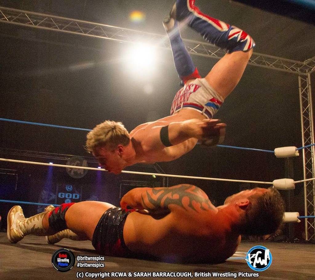 RCWAOfficial's tweet photo. The 'Aerial Assassin' @willospreay vs The 'God Of War' @chuckcyrus47 for the RCWA British … https://t.co/qPuG26yRfP https://t.co/6UQD0oaTct