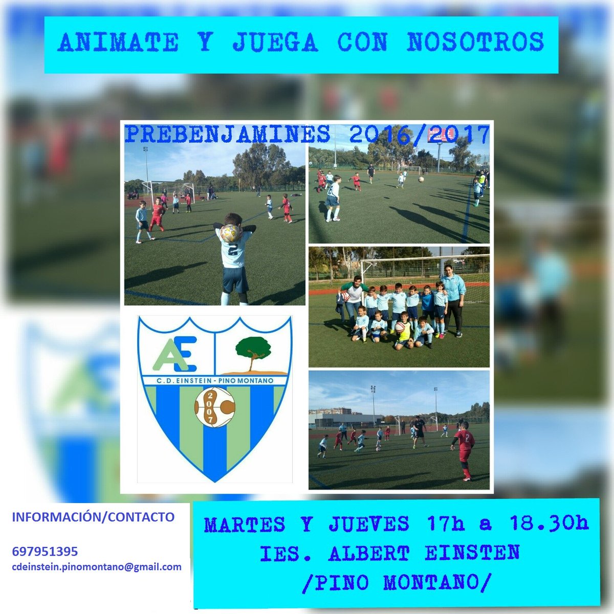 Captación para nuestro equipo Pre-Benjamín (Nacidos en 2009 y 2010). Cuota única 30€, equipación incluida. ¡Anímate, te encantará!