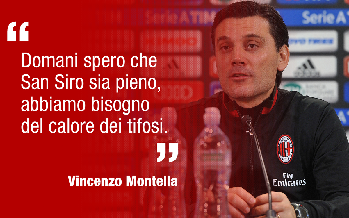 acmilan's tweet photo. 🎙 Tutte le parole di Mister #Montella nella conferenza stampa pre-#MilanCagliari 👉🏻 https://t.co/reur5DhH88 https://t.co/HJRaZHqx5P