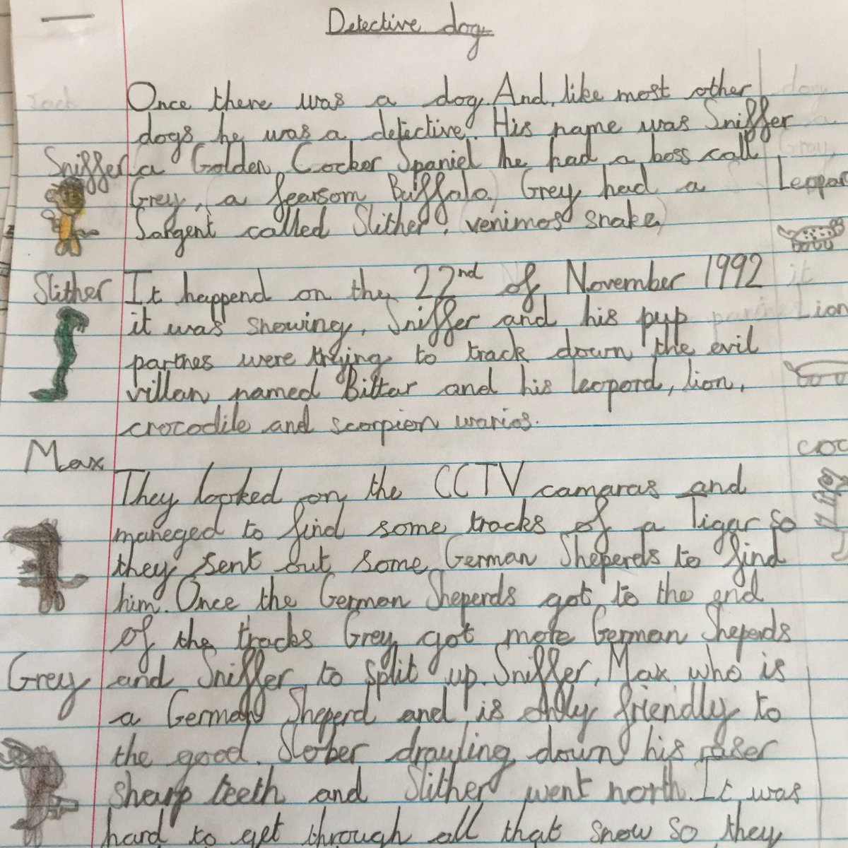 PiersTorday's tweet image. Just replying to and returning some of the FABULOUS 🐶 🕵️ stories sent to me by Class 16 @mendipgreenpri   #brightfutures #imaginationwins