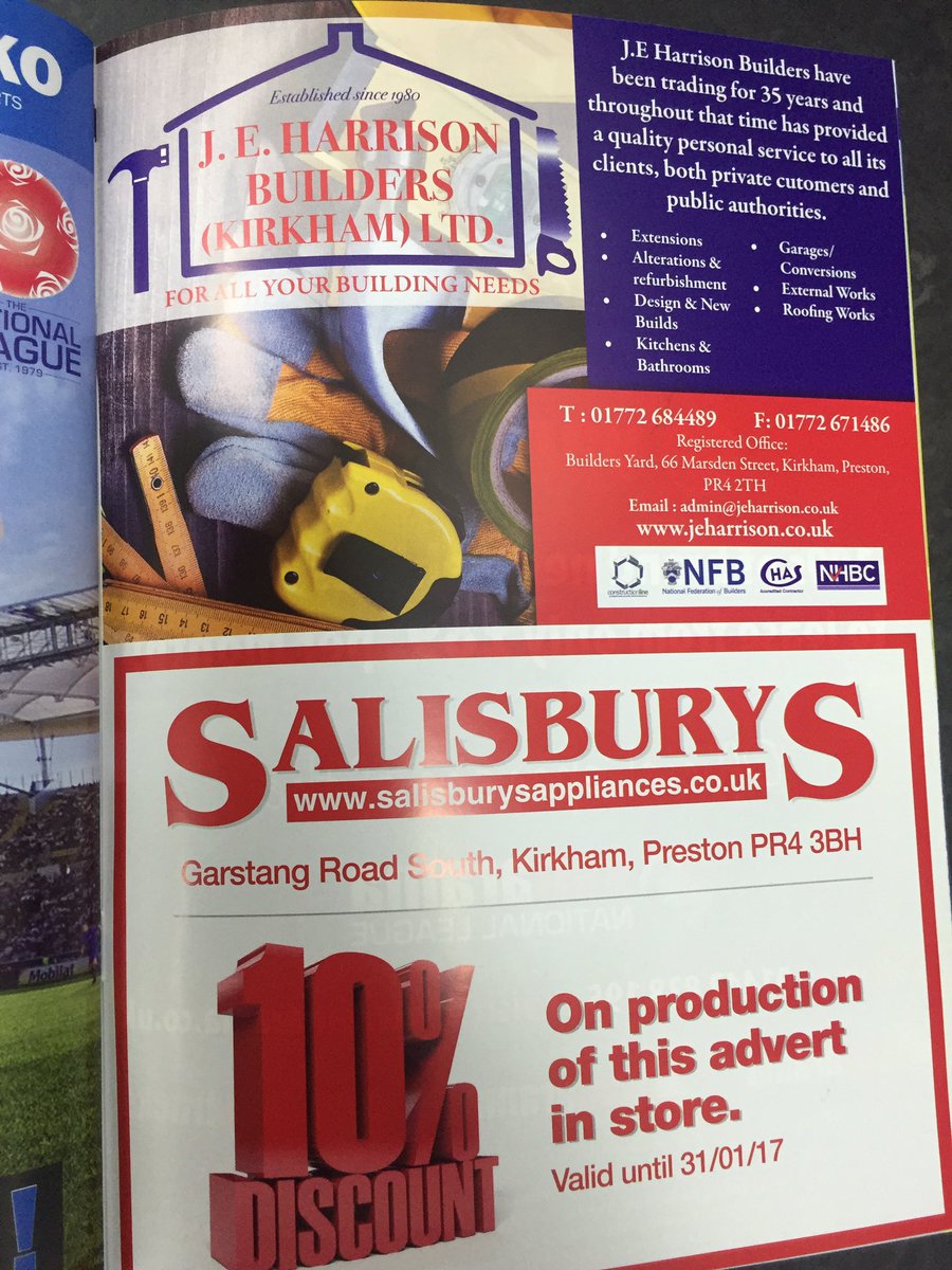 A warm welcome to today's Ball Sponsors <a href="/JEHBuilders/">J E Harrison</a> and our Programme Sponsors Salisburys Electrical. Have a great day!