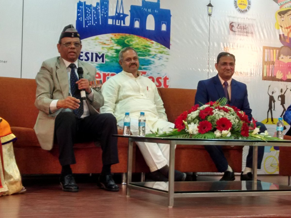 nagpai's tweet photo. Lt. Gen Shekatkar at #VesimLitFest igniting young minds with valuable quotes @adgpi @ve https://t.co/DDo5U5swib