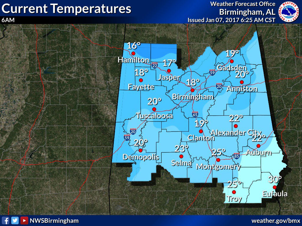 Temps well below freezing; will stay that way all day for some. Roads are VERY ICY &amp; it'll take a while to improve. Please avoid driving!