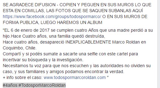 laumiguez's tweet photo. #4años de la desaparición de #MarcoRoldan ayudanos a difundir. Gracias! https://t.co/7AYqzcLn4b   #TodosporMarcoRoldan https://t.co/npWkSjbF46